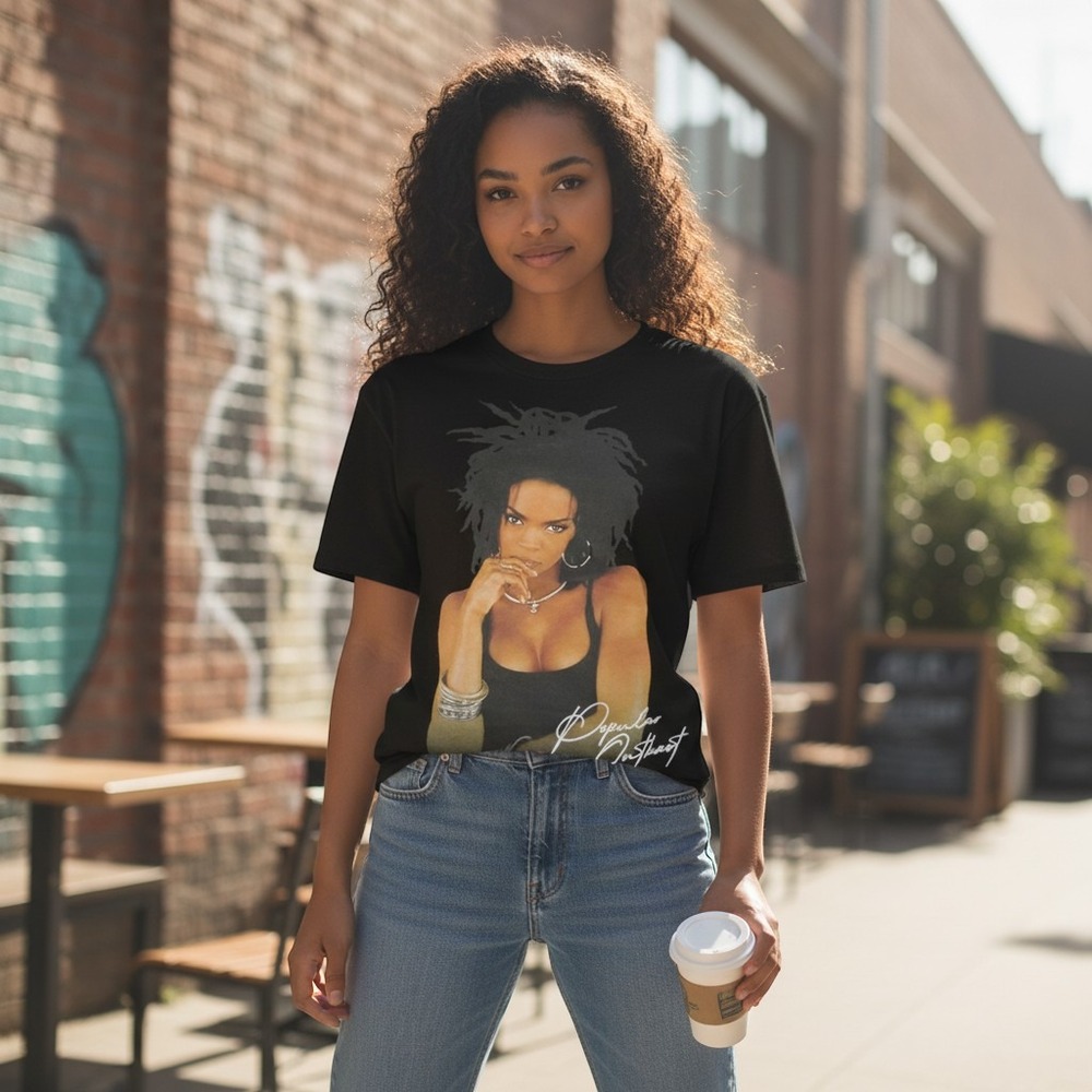Popular Outkast Lauryn Hill Graphic T-Shirt Mens Medium Black Streetwear Tee